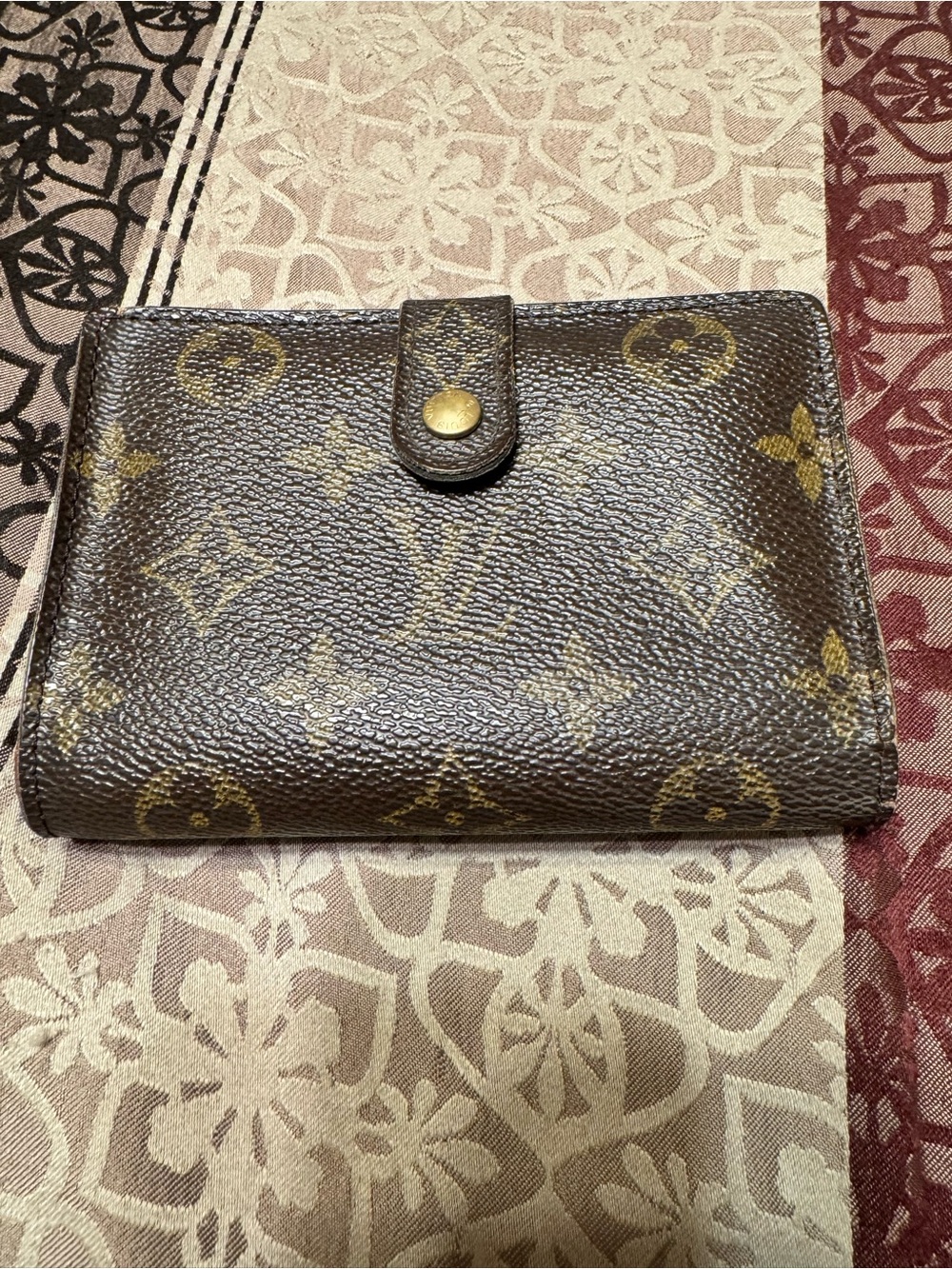 Louis Vuitton Monogram Canvas Compact Snap Wallet in Brown with Gold Hardware